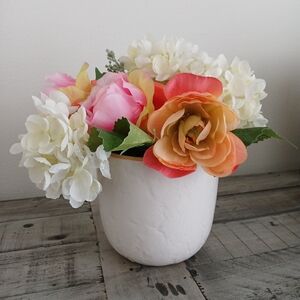 Floral Arrangement in White Pot